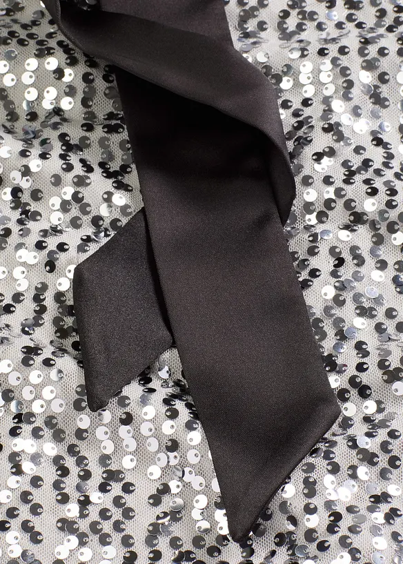 Paljettkjole med sløyfedetalj, bonprix