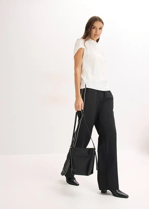 Vid bukse med pyntestriper, bonprix