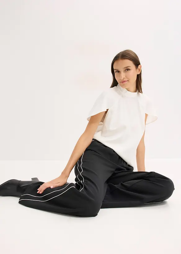 Vid bukse med pyntestriper, bonprix