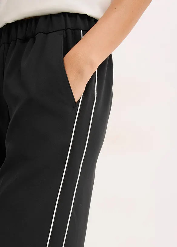 Vid bukse med pyntestriper, bonprix