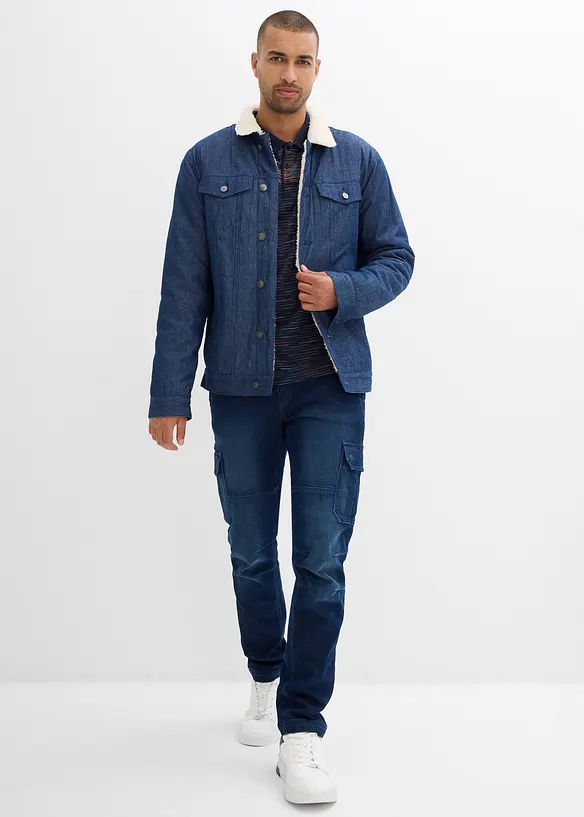Termo Regular Fit cargo-jeans med komfortlinning og flanellfôr, Straight, bonprix