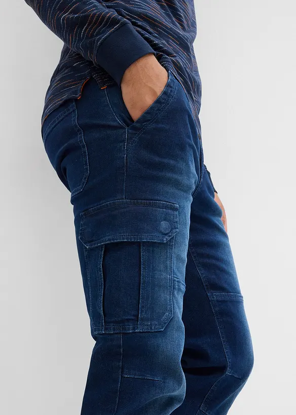 Termo Regular Fit cargo-jeans med komfortlinning og flanellfôr, Straight, bonprix