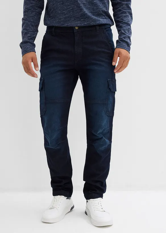 Termo Regular Fit cargo-jeans med komfortlinning og flanellfôr, Straight, bonprix