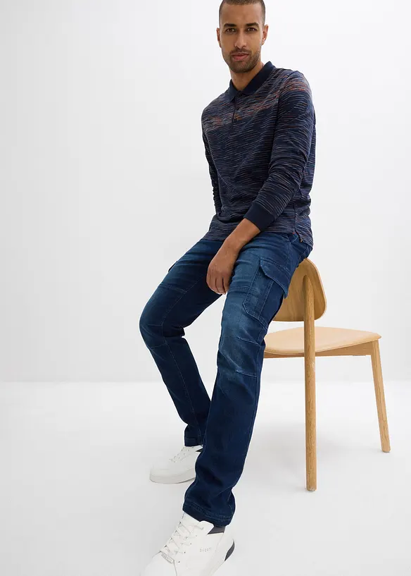 Termo Regular Fit cargo-jeans med komfortlinning og flanellfôr, Straight, bonprix