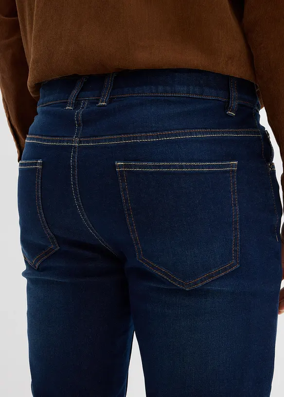 Thermo Regular Fit stretch-jeans med mykt jerseyfôr og komfortlinning, Straight, bonprix