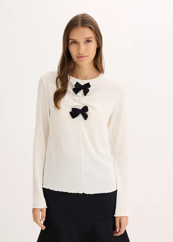 Langermet topp i strukturert krepp, bonprix
