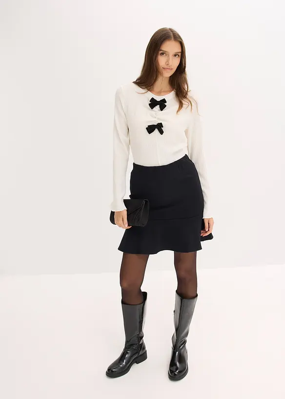 Langermet topp i strukturert krepp, bonprix