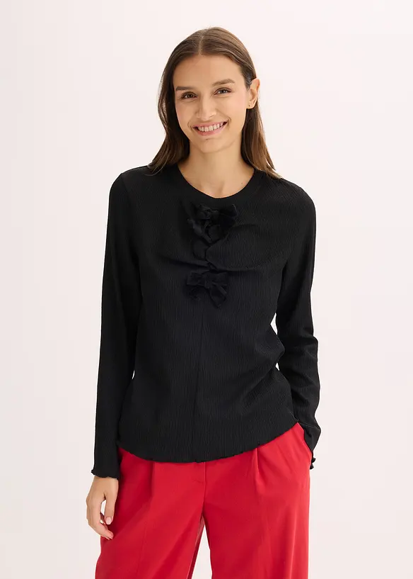 Langermet topp i strukturert krepp, bonprix