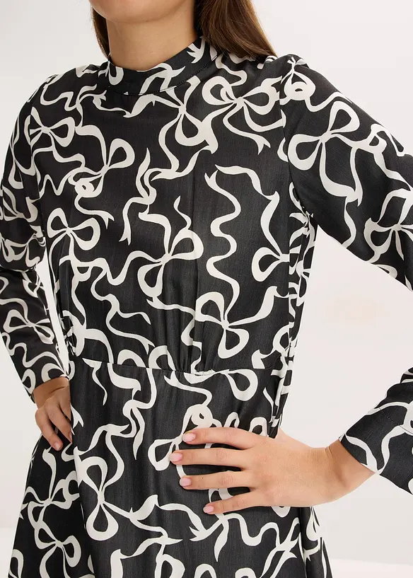 Midikjole i lett viskosemiks, bonprix