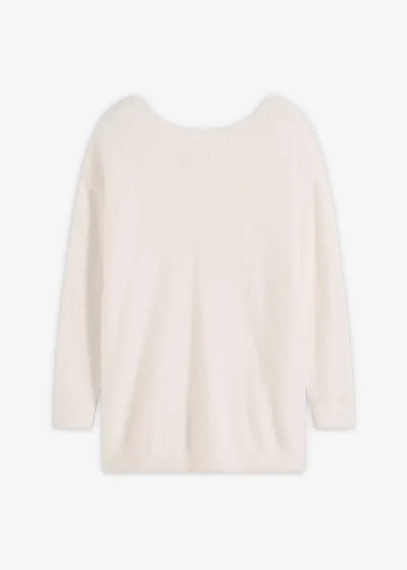 Lang genser i mykt fjærgarn, bonprix