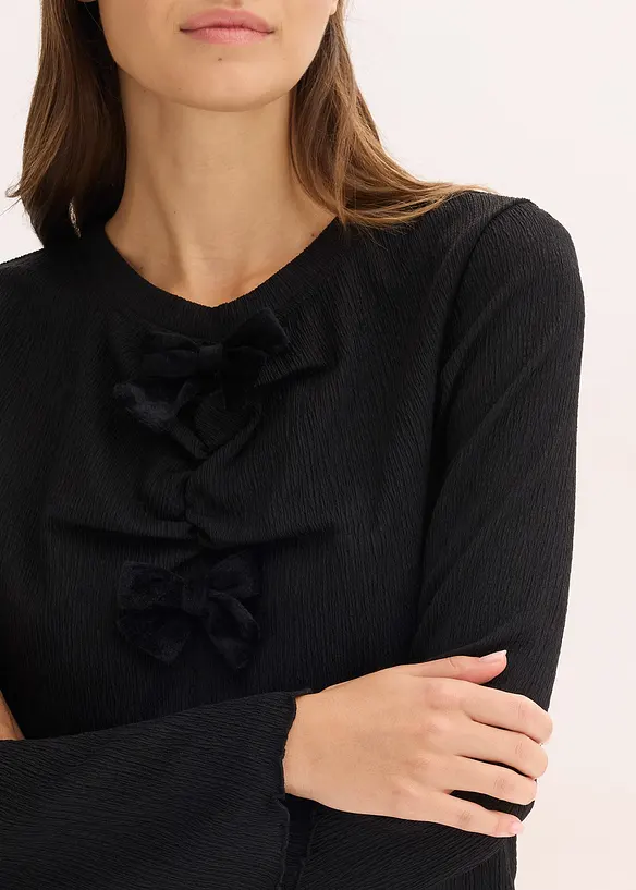 Langermet topp i strukturert krepp, bonprix