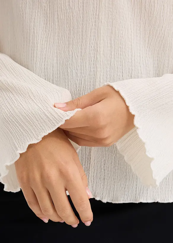 Langermet topp i strukturert krepp, bonprix