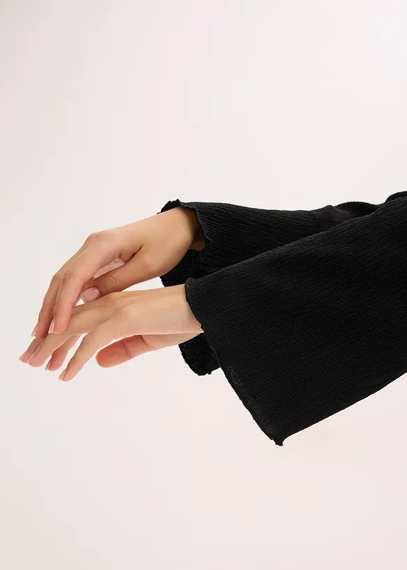 Langermet topp i strukturert krepp, bonprix