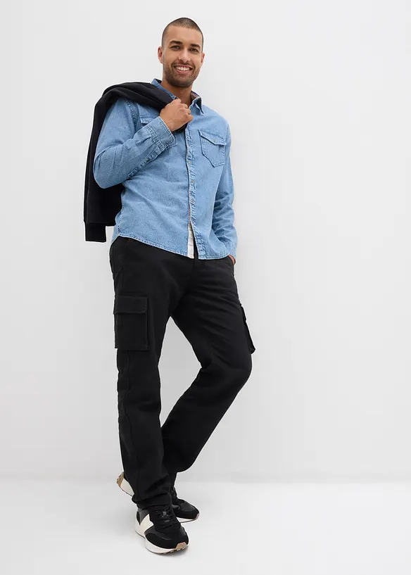 Relaxed Fit-varmende cargobukse med komfortlinning, Straight, bonprix