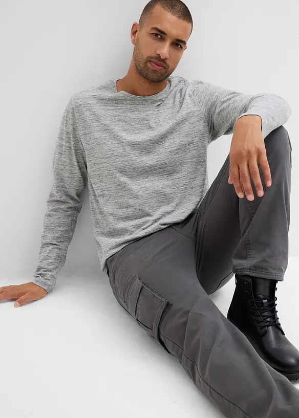 Relaxed Fit-varmende cargobukse med komfortlinning, Straight, bonprix