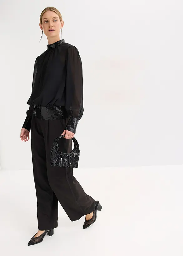 Overdel i tynn tyll med paljetter, bonprix