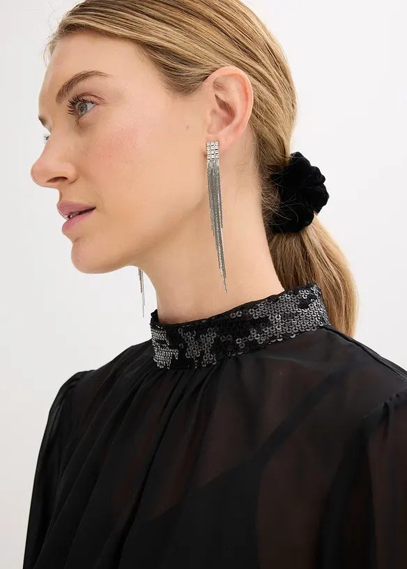 Overdel i tynn tyll med paljetter, bonprix