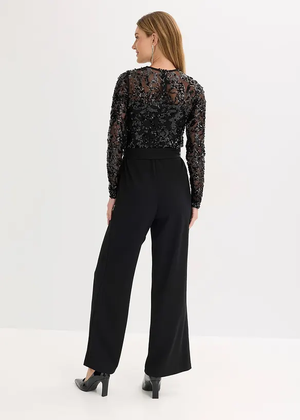Jumpsuit med paljettbroderi, bonprix