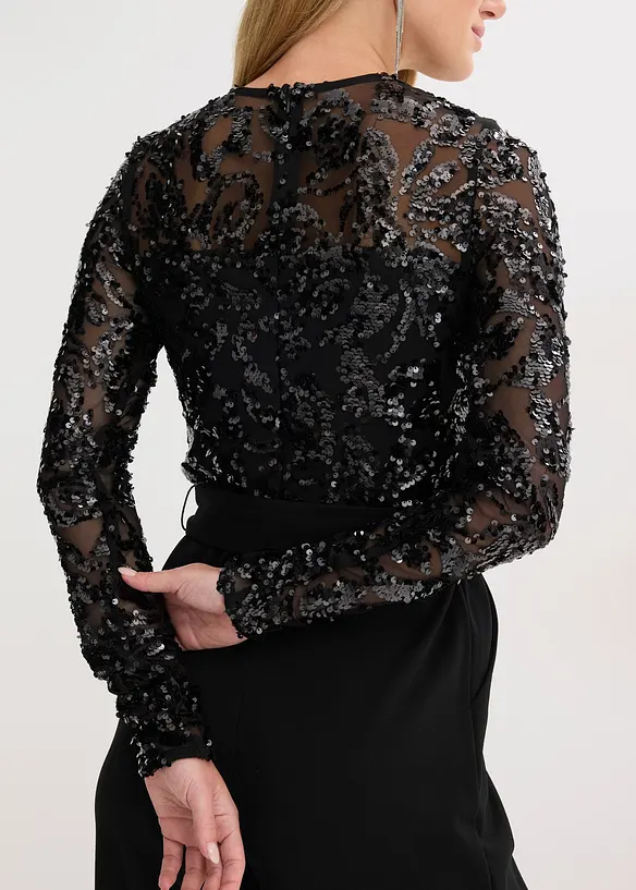 Jumpsuit med paljettbroderi, bonprix