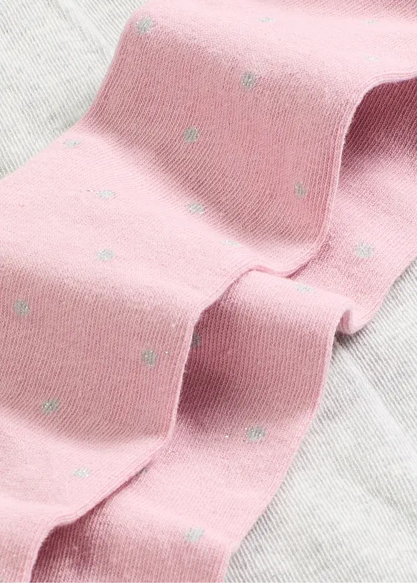 Strømpebukse glitrende prikker i rosa variant for barn (2-pack), bonprix