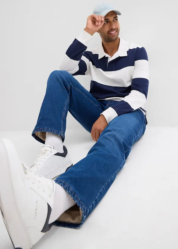 Relaxed Fit-jeans i varmende denim med stretch og komfortlinning, Straight, bonprix