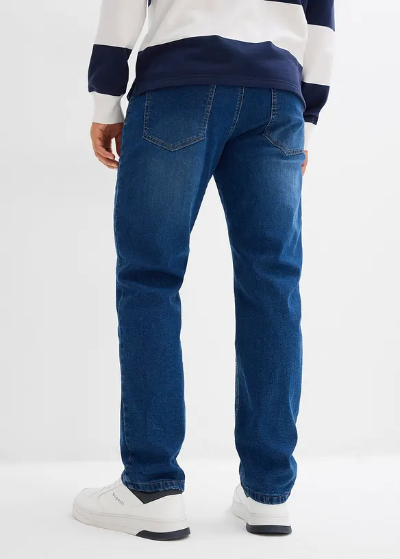 Relaxed Fit-jeans i varmende denim med stretch og komfortlinning, Straight, bonprix