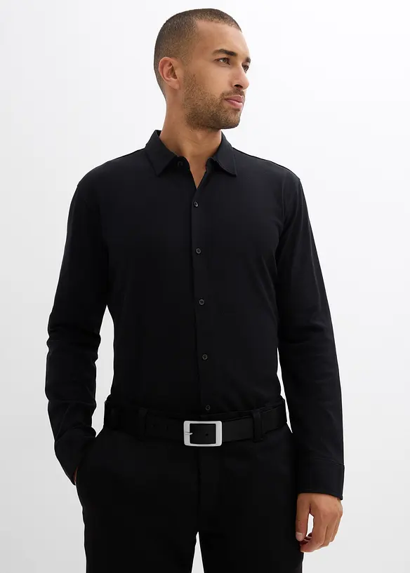 Skjorte i superstretch bomullspik&eacute; med elastan, Slim Fit, bonprix