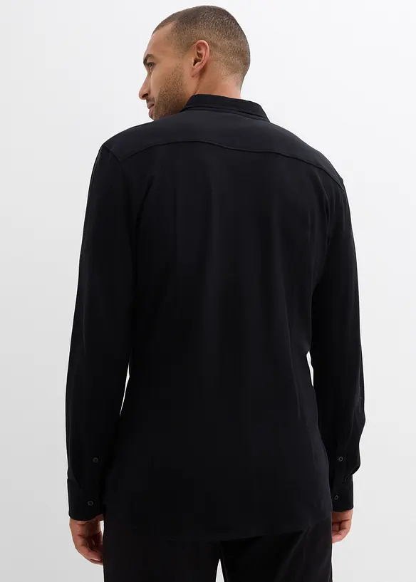 Skjorte i superstretch bomullspik&eacute; med elastan, Slim Fit, bonprix