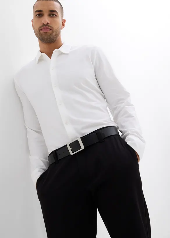 Super stretchskjorte av bomullspiké, Slim Fit, bonprix