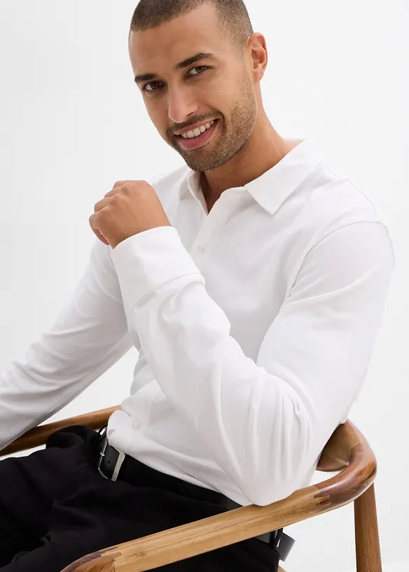 Super stretchskjorte av bomullspiké, Slim Fit, bonprix