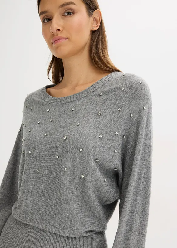 Strikket kjole i myk viskosemiks, bonprix