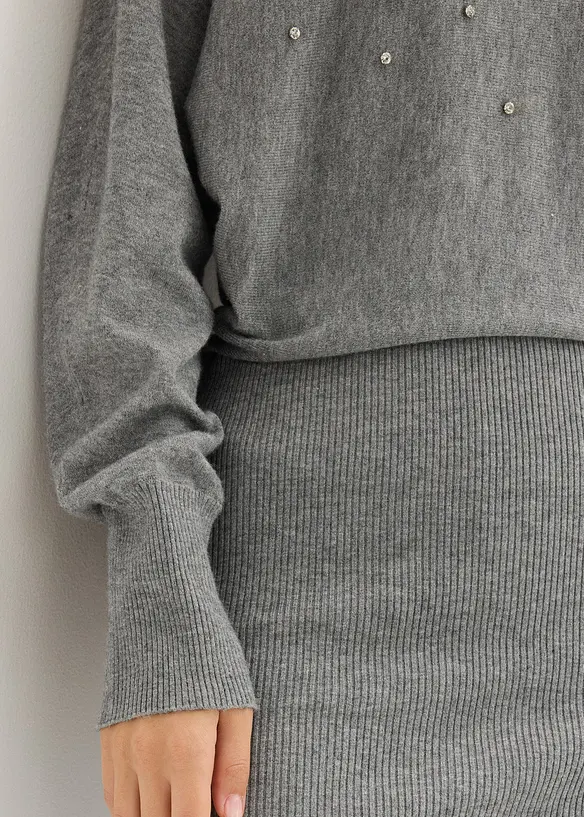 Strikket kjole i myk viskosemiks, bonprix