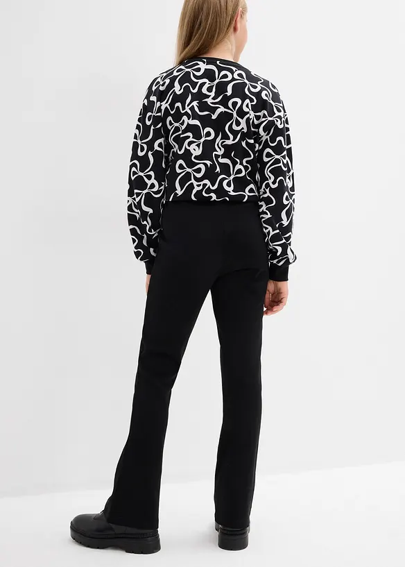 Utsvingt bukse av fast bomullsjersey, bonprix