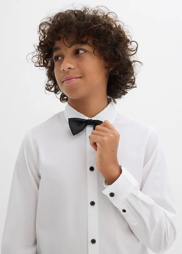 Langermet skjorte og tversoversløyfe (2-delt sett), bonprix