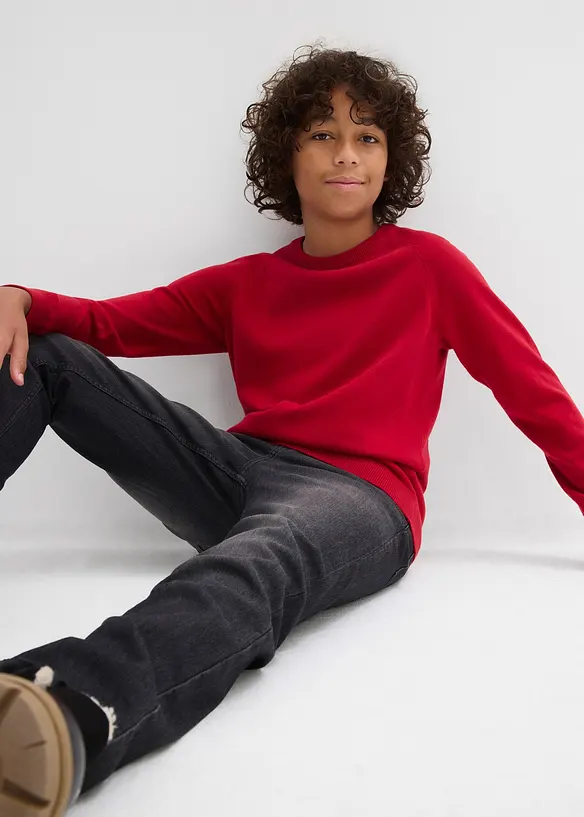 Finstrikket genser av 100% bomull, bonprix