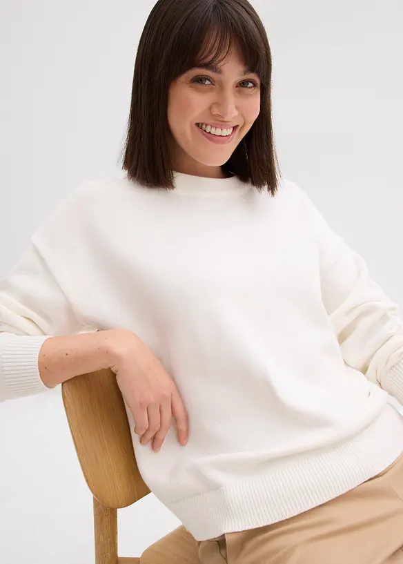 Oversized genser i 100% bomull, bonprix