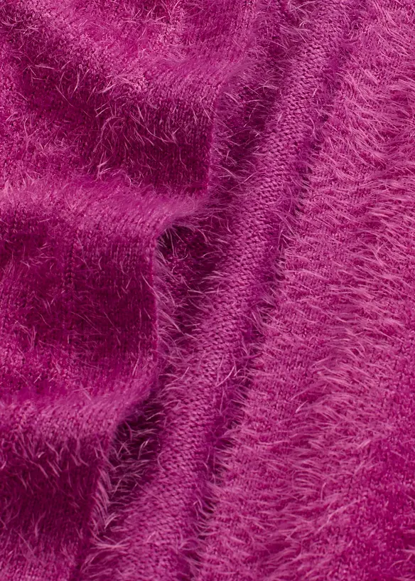 Lang strikkejakke i  fluffy stil, bonprix