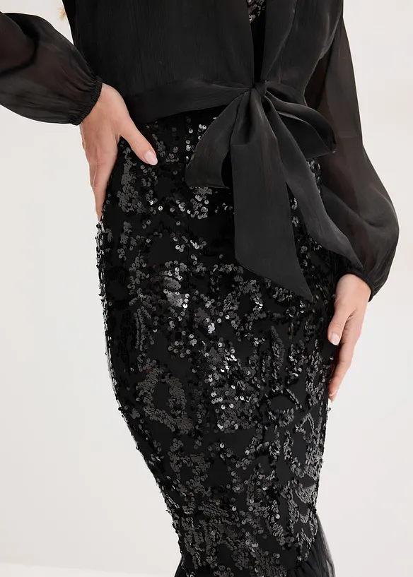 Bolero i lett tyll med knyting, bonprix