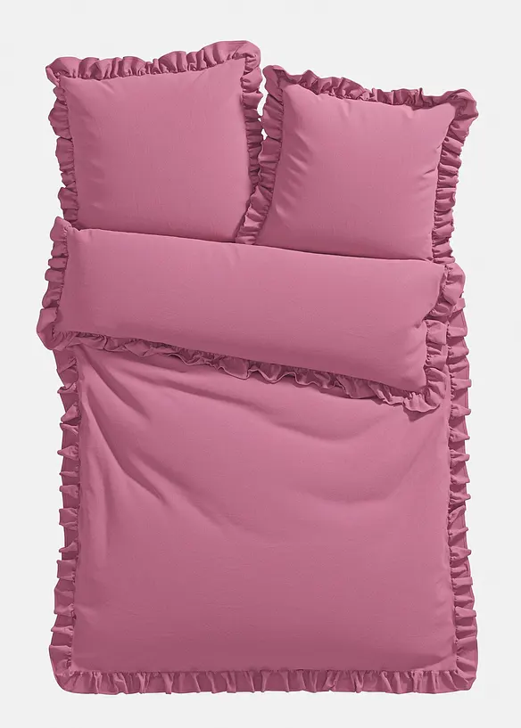 Sengesett i linon med rysjer, bonprix