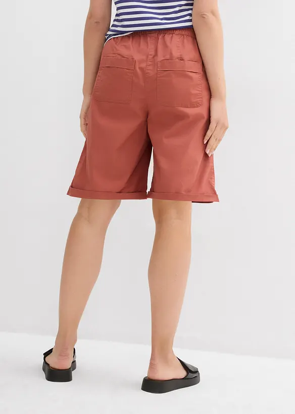 Bermudashorts i papertouch-materiale av bomullsmiks, bonprix