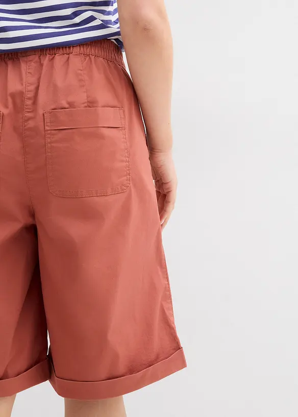 Bermudashorts i papertouch-materiale av bomullsmiks, bonprix