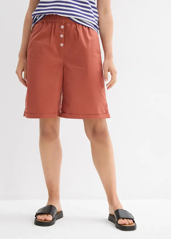 Bermudashorts i papertouch-materiale av bomullsmiks, bonprix