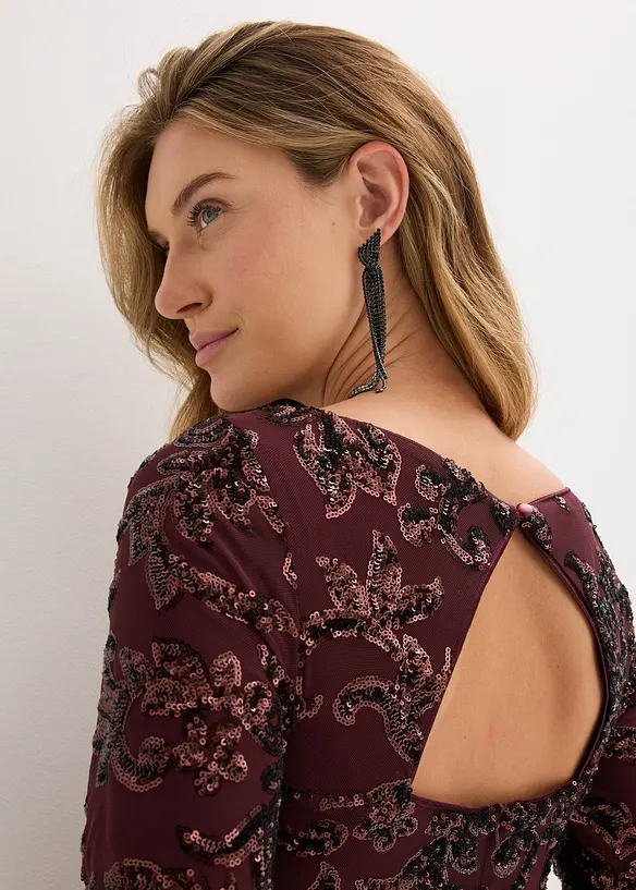 Paljettkjole med utringning i ryggen, bonprix