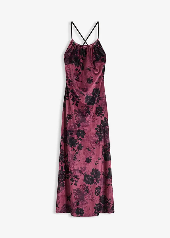 Maxikjole i glansfull fløyel, bonprix