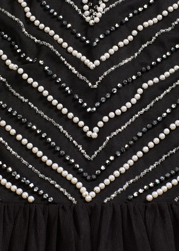 Maxikjole med perlebroderi, bonprix