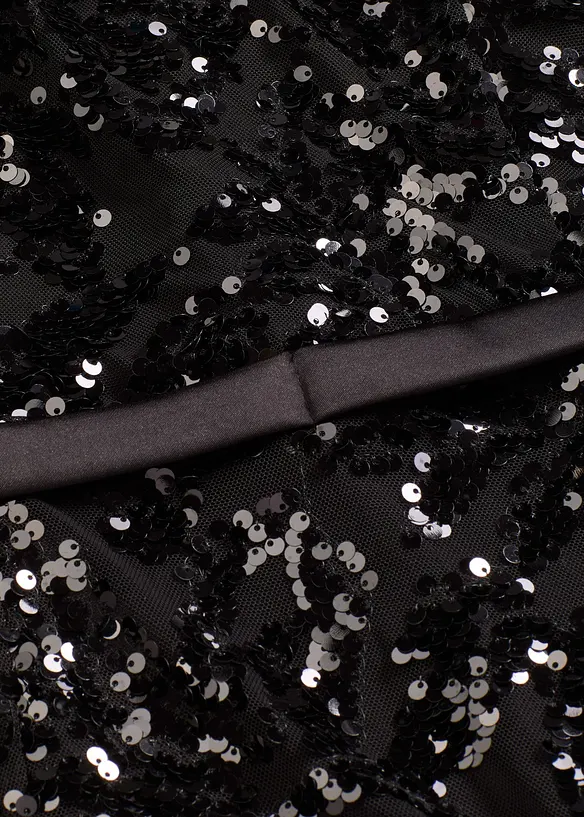 Paljettkjole med volang, bonprix