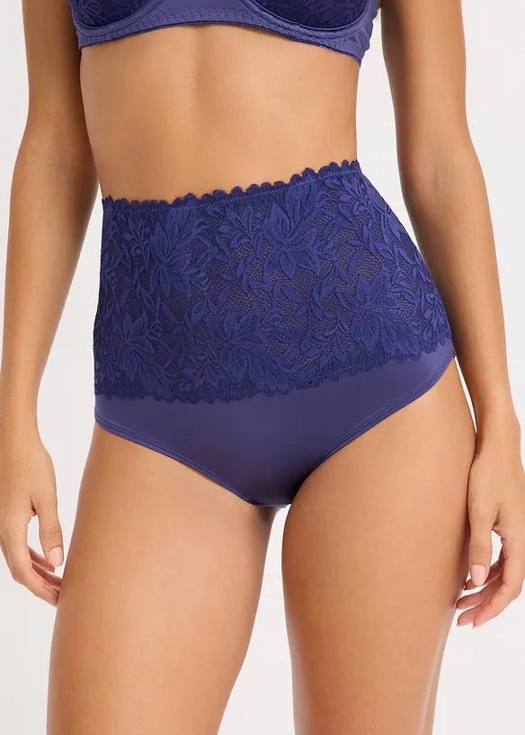 Highwaist panty med delikat blonde, bonprix
