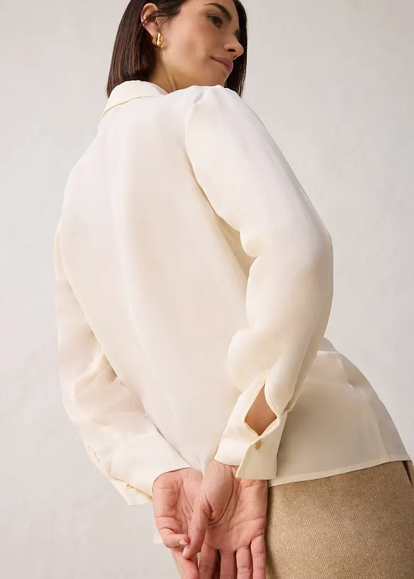 Bluse med silke, bonprix