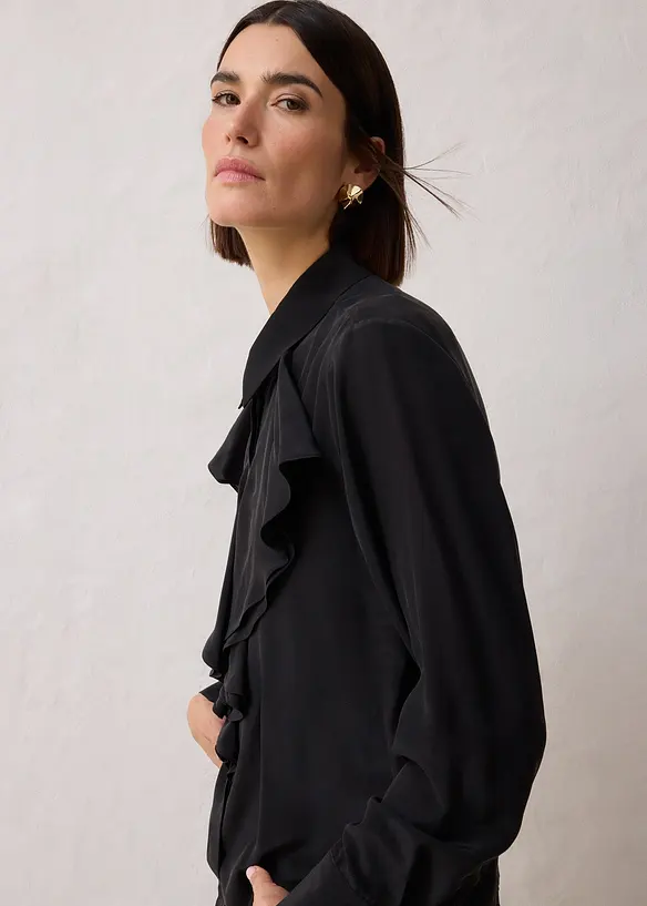 Bluse med silke, bonprix