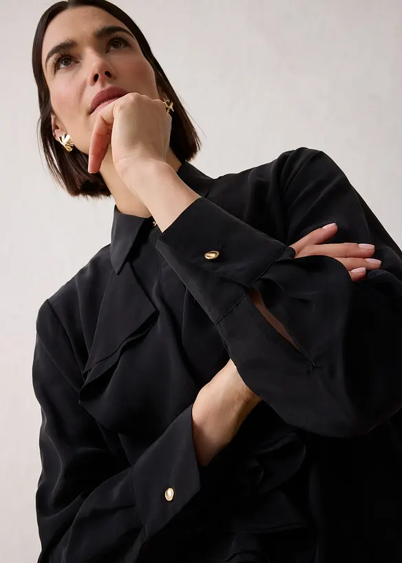 Bluse med silke, bonprix